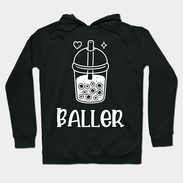 Boba Baller Bubble Tea Pearl Milk Hoodie by magazin